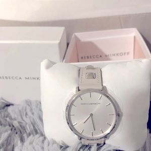 PRICE DROP!! - NWT Rebecca Minkoff Major Gray/Putty Studded Strap